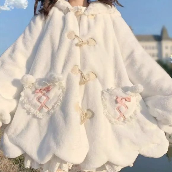 Bunny Hooded Sweater Coat | Women's Cute Sherpa Fuzzy Winter Warm Fleece #35 - Picture 9 of 9